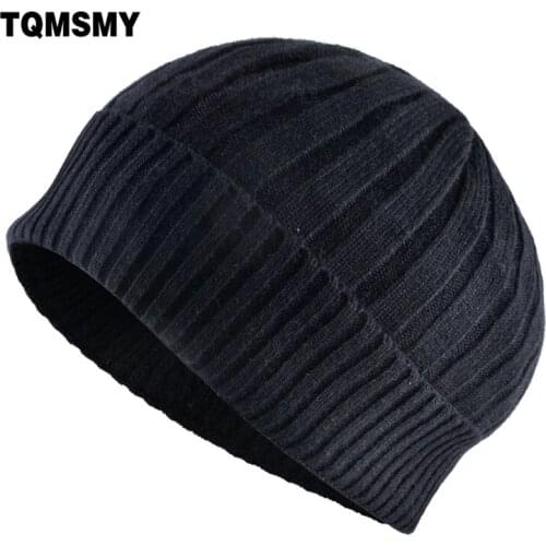 TQMSMY New Fashion Skullcap Men Autumn Winter Solid Color Knit Beanie Hat Boys Winter Warm Knitting Skullies Beanies Hats TMA94