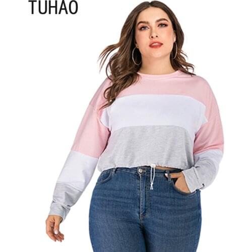 TUHAO 2020 Spring Women Hoodies Sweatshirts Loose Long Sleeve Plus Size 4XL 3XL Loose Sports Hooded Casual Running Tops WM93
