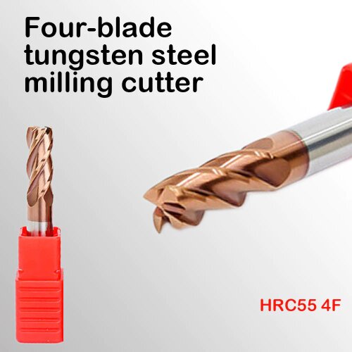 Carbide End Mill 1 2 4 5 6 8 10 12mm HRC55 4Flutes Coated Tungsten Steel Milling Cutter Cutting Tool CNC Maching Endmills