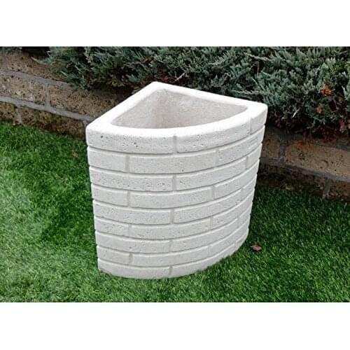 Planter corner stone veneer EUFRATE gray-white Bonfante 39x39x52