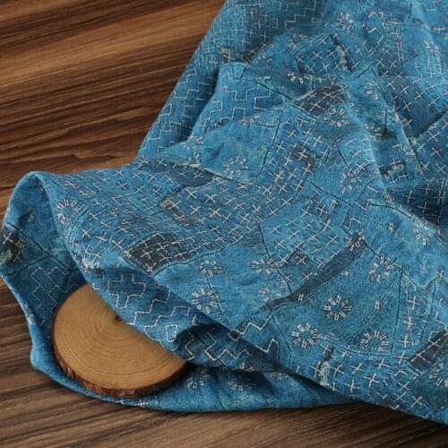 High quality pure ramie tissu New Style in Spring and Summer fabric High-grade loose cheongsam dress gown patchwork