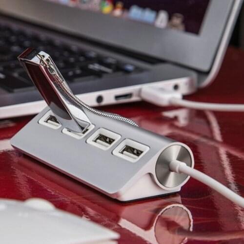 High Speed USB HUB 4 Port USB 2.0 Port Portable OTG Aluminum USB Splitter Cable for iMac Macbook Air Laptop PC Tablet