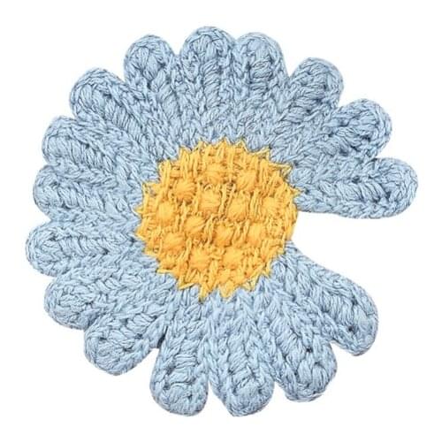 Green Orange White Yellow Red Cloth Handmade Woven Daisy Flowers Woolen Yarn Barrettes Hair Clips & Pins Headwear for Women