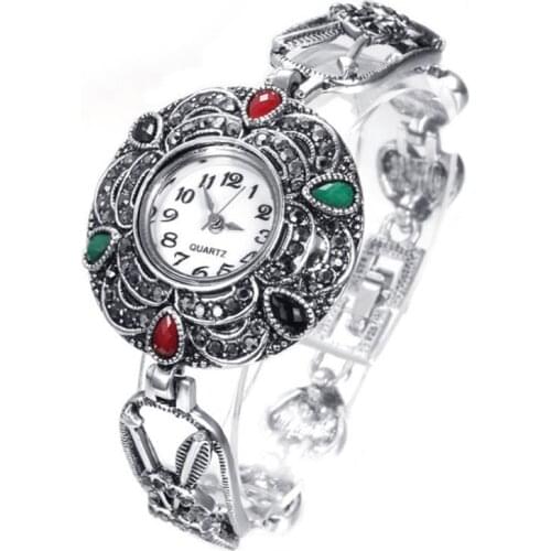 Vintage Lady Bracelet Watch For Women Jewelry New Fashion Crystal Quartz Watch Crystal Bracelet Silver 925 Girl Accessories Hot