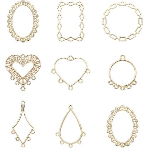 1 Box Mixed Printed Alloy Links Connectors Enamel Butterfly Flamingo Heart Platinum Metal Findings for Jewelry Making Handmade