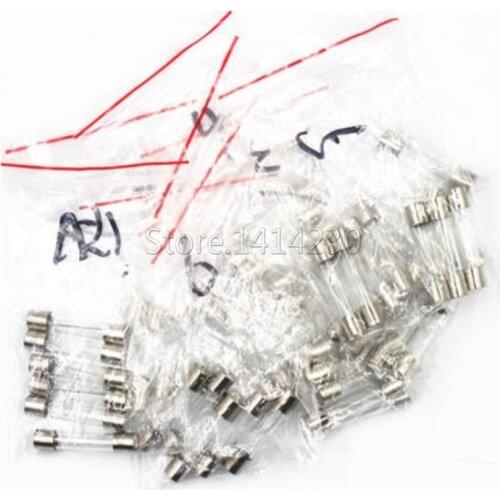 10Kinds*10PCS=100PCS 5mmx20mm 0.5A 1A 2A 3A 4A 5A 6A 8A 10A 20A 250V Parameters Glass Fuse Component DIY Kit New Original 5*20MM