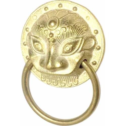 2PCS Antique Brass Lion Head Door Knocker Gate Knocker Pulls Chaussure Cabinet Drawer Kitchen Door Knobs and Handles Accessories