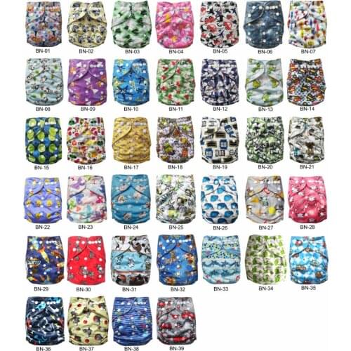 2019 New Design Reusable Baby Diapers Nappy Cloth Diapers Washable Size Adjustable With Bamboo Insert