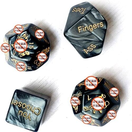 BDSM Sex Toys Glow Love Dice Flirting Play Acrylic Dice Erotic Fun Cube with Posture for Adult Products Women Couples Games 4pcs