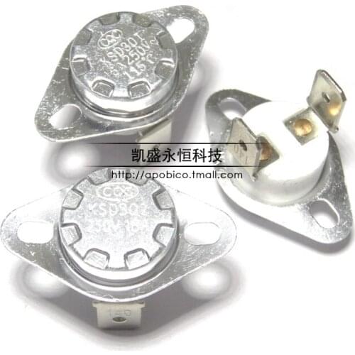5pcs/16A 250V Temperature control switch KSD302 115 degree Normally closed Ceramics ThermostatTemperature switch