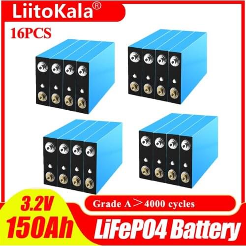 16pcs LiitoKala 3.2V 150Ah LiFePO4 battery pack 12V 24V 36V 48V Lithium iron phospha Motorcycle Electric Car motor batteries