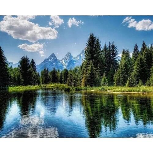 ARMYQZ5D Diy Diamond Painting Round Square Diamond Mosaic Diamond Icon Embroidery Rhinestone Painting Landscape