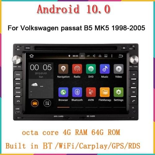 Octa core android 10.0 car audio player for PASSAT B5 MK5 TRANSPORTER T4/T5 with 4G RAM 64G ROM gps wifi audio USB