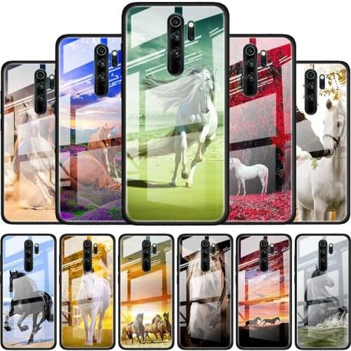 Running Horse Animal for Xiaomi Redmi K40 K30 K20 Pro Plus 9C 9A 9 8A 7 Luxury Shell Tempered Glass Phone Case Cover