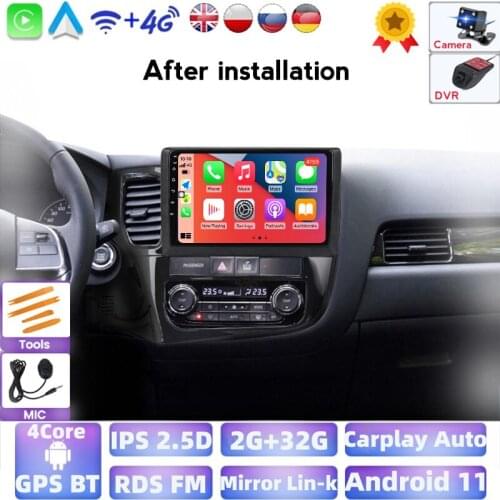 Quad Core Android DVD Car Radio Multimedia Video Player Navigation GPS For Mitsubishi Outlander 3 GF0W GG0W 2012-2018 2din