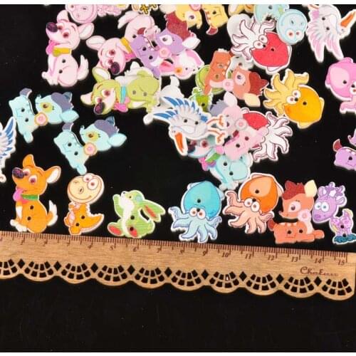 8 design mixed Animal Pattern Wooden decorative Sewing Buttons for Scrapbooking Handmade Craft Supplies 25-30mm 25pcs MT1715