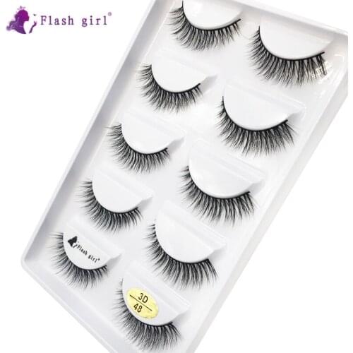 Flash Girl 13style 3D series 3D48 5 pairs 100% handmade COMFORT false eyelashes mink lashes