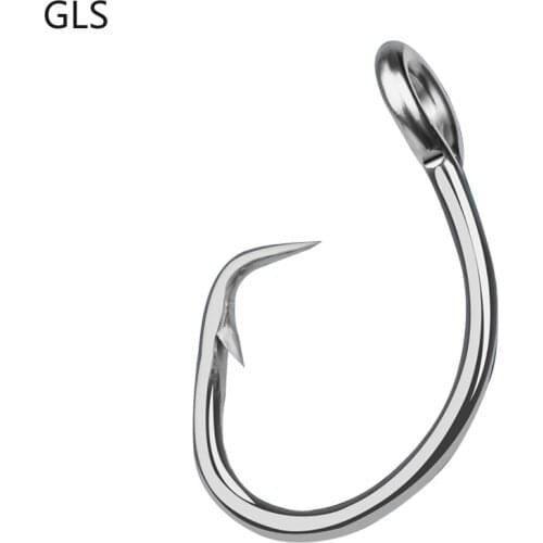 GLS 5PC/Package Diameter 2.4-5mm Stainless Steel Anti-corrosion Barbed Fishing Hook Sharp Hook Point Fishing Accessories