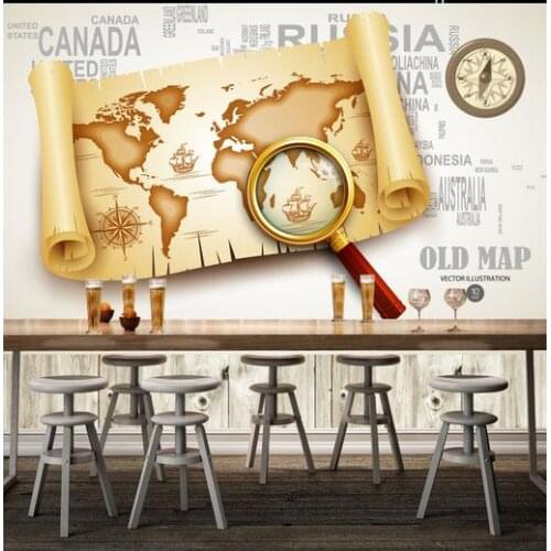 Customized 3d photo wallpaper 3d wall mural wallpaper The pirate world map personality background wall 3d living room wallpaper