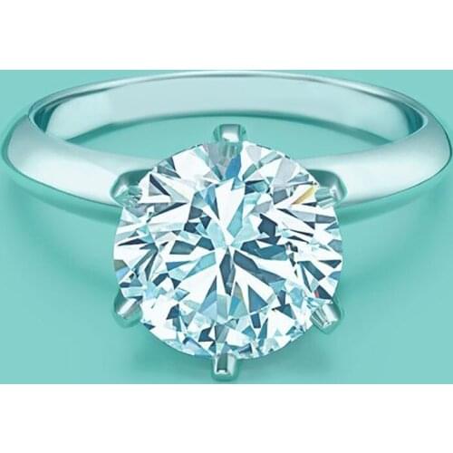 Wholesale Classics 6 Claw Ring Austria Crystal Zircon Ring Christmas Gift Wedding For Women Lady Jewelry Rings Dropshipping