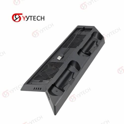 YYTECH Multifunctional Game Console Cooling Fan Vertical Bracket Controller Charging Station Base for PS4 Pro