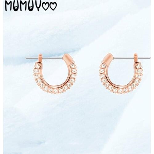Fashion jewelry high quality swa1:1,charm simple circle, small girl,fashion semicircle simple design earrings for women