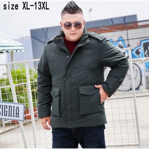 New arrival fashion high quality super large size 11XL 12XL 13XL Men Casual Warm Thick with hood Loose Zipper Down Jacket coat