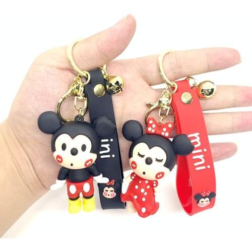 New Cartoon Cute Mickey Minnie Keychain Classic Trend Mouse Doll Couple Car Bag Key Chain Pendant