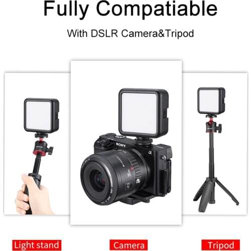 Ulanzi Mini Portable Rechargeable LED Video Light Triple Cold Shoe Vlog Fill Light Photography Lighting for youtube vlog