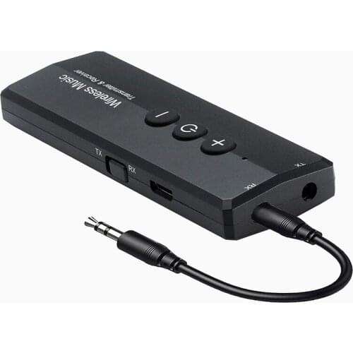 Bluetooth 5.0 Transmitter Receiver 3-In-1, Wireless 3.5mm Audio Adapter for TV PC Headphones Home Sounds System Car