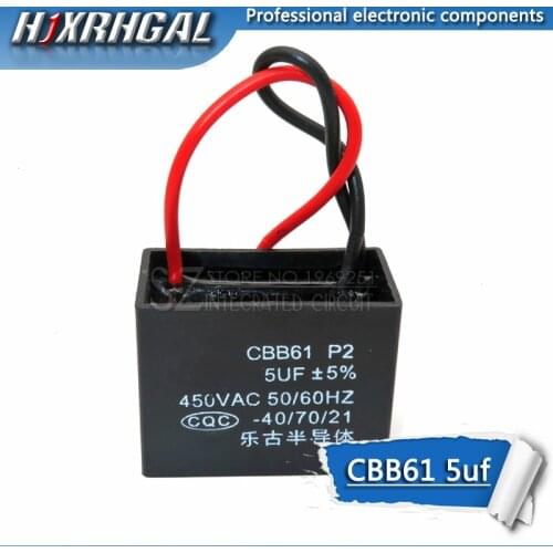 1PCS CBB61 5UF start capacitor hanging Fan soot motor air conditioner 450VAC starting capacitance hjxrhgal