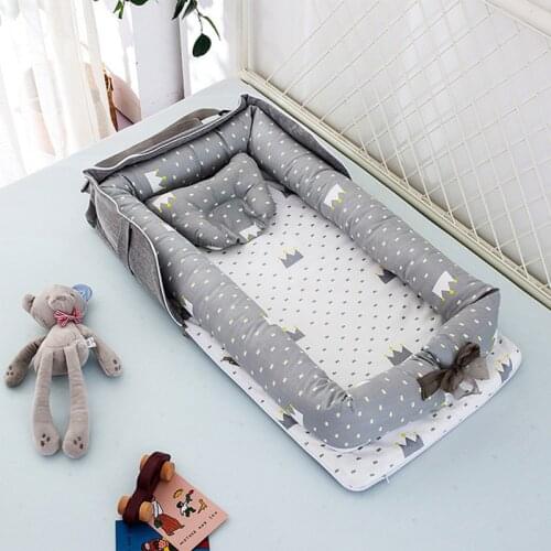 Newborn Foldable Crib Portable Baby Bed Travel Bed Infant Cotton Breathable Basket Protect Cradle Cushion Bumper Crib For Baby