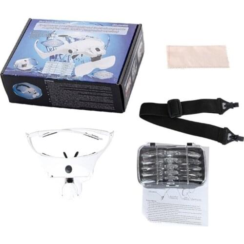 X4YD Interchangeable Lenses 1X 1.5X 2X 2.5X 3.5X Jewelrys Loupe Light Bracket Craft Watch Hobby Magnifier Hands Free