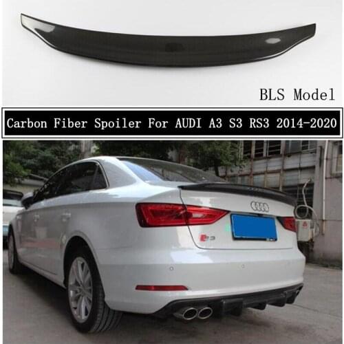 Carbon Fiber Spoiler For AUDI A3 S3 RS3 2014 2015 2016 2017 2018 2019 2020 Wing Lip Spoilers High Quality BLS Car Accessories