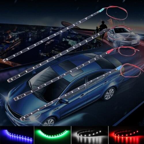 1 PC Car 15LED/30cm waterproof LED Strip 3528 12V DC SMD High Power Flexible LED Autobike Strips,white/blue/red/greenHot