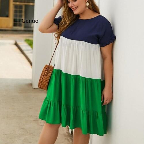 Women Casual Dressess Plus Size 6XL 7XL 8XL O Neck Short Sleeve Patchwork Tassel Loose Cotton Dresses Ladies Casual Large Dress