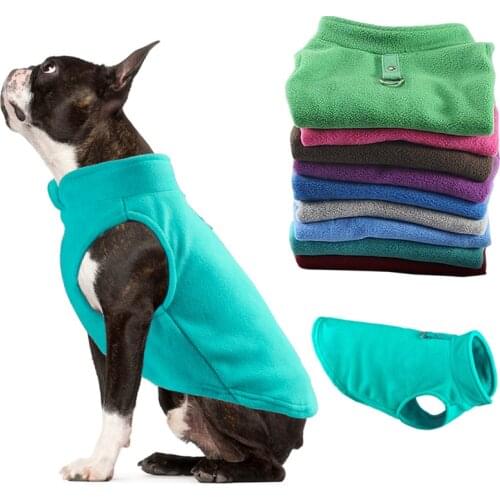 Warm Fleece Pet Coat Jacket with Velcro Winter Dog Clothes for Small Dogs Chihuahua Pug Sweatshirts Puppy Cat Clothing Costume