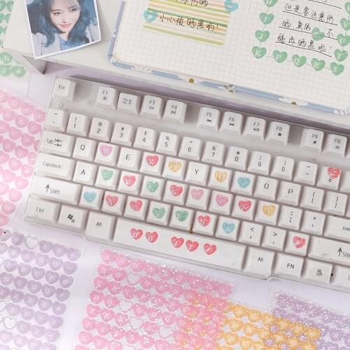 1Pc Colorful Love Symbol Series Laser Sticker DIY Phone Keyboard Decoration Stickers Kids Stationery Sticker