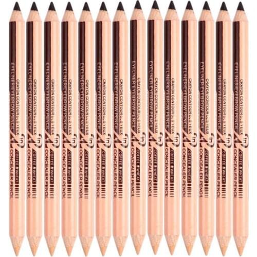 1pc Concealer Pen Double-headed Natural Waterproof Matte Black Eyeliner Pen Eyebrow Pencil Facial Eye Makeup Cosmetics TSLM1