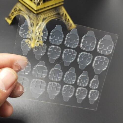 10 sheet 12/24 capsules nail Jelly sticker Transparent glue Finger Adhesive Tab Double side Glue Sticker Flexible Fake Nail Tip