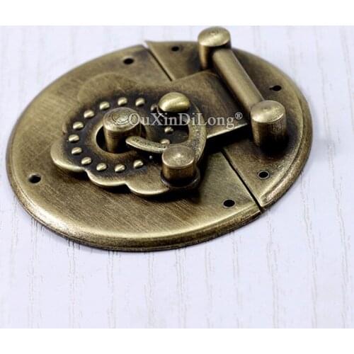 European Antique 5PCS Pure Brass Small Lock Hasps Jewelry Gift Box Chest Suitcase Cases Lock Catch Latches Buckles