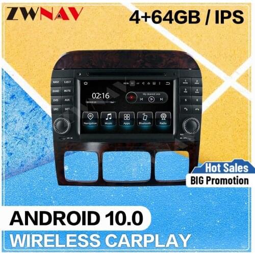 64G Android 10 Car Player for Mecerdes Benz S W220 1998 1999 2000 2001 2002 2003 2004 2005 Audio Radio Auto Stereo IPS Head Unit