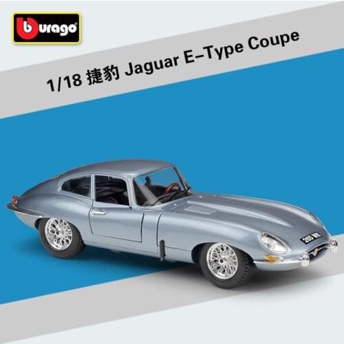 Bburago Diecast 1:18 E-Type Coupe Green Black Sport Car High Simulation Vehicle Alloy Model Car