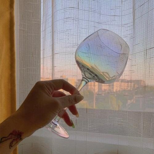 450ml Rainbow Crystal Wine Glass Creative Pumpkin Pattern Goblet Cup Bordeaux Wedding Party Birthday Red Wine Cup Drinkware