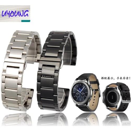 UYOUNG Adapted to Samsung Gear S2 S3 Stainless Steel Bracelet SM-760 770 Steel Strap 20 22mm