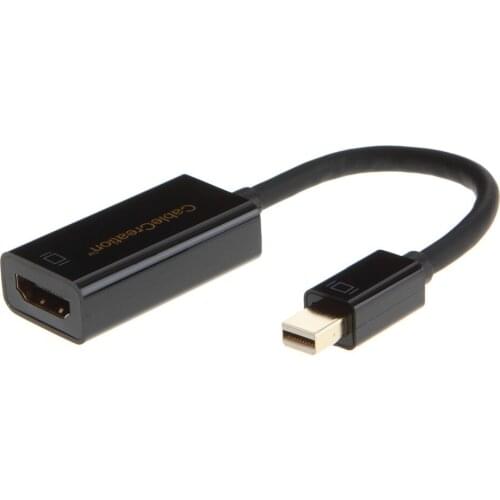 Cablecreation Mini Displayport (Thunderbolt Port Compatible) to HDMI AV HDTV Adapter, DP v1.2 Support 4Kx2K, Black