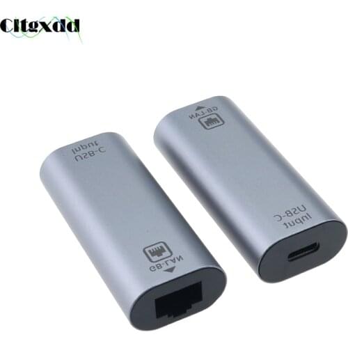 Cltgxdd 1PCS New USB 3.1 Type C RJ45 Female to Female Network Ethernet LAN Connector Adapter Coupler Extender