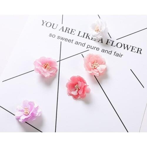 DIY Dog pet hair accessories material clothing accessories hand-made bright silk sakura 50pcs/lot
