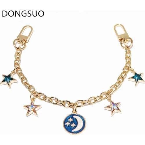 Designer chain strap with blue star gold metal chain ornament for handbag bag Accessories Hardware high quality