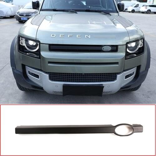 For Land Rover Defender 90 110 2020-2021 Car Styling ABS Black Car Front Grille Trim Strip Sticker Modification Accessories